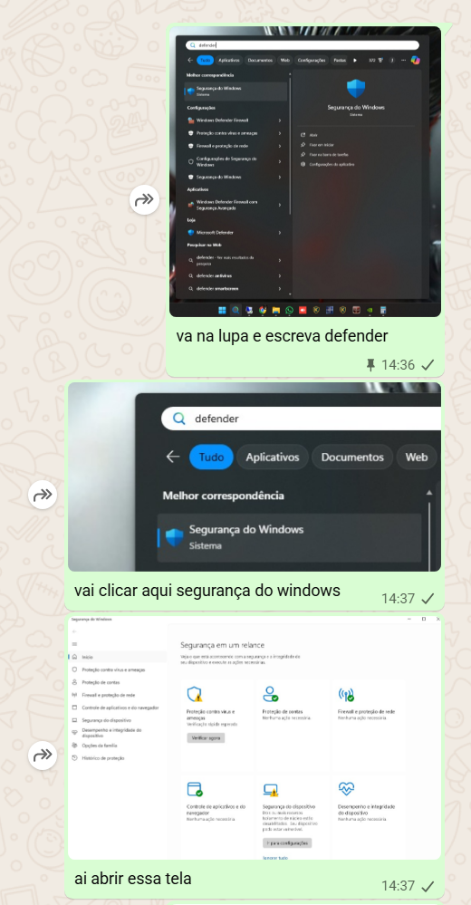 Abrindo o Windows Defender