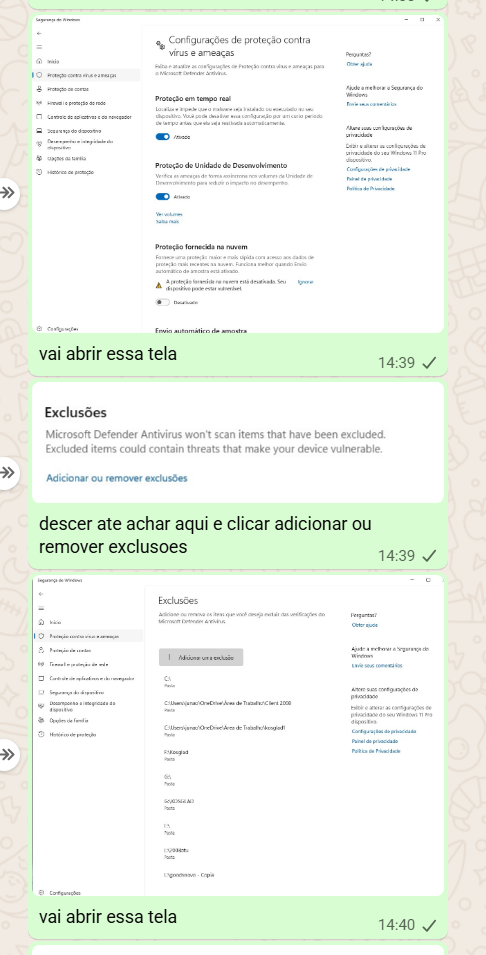 Gerenciar configurações